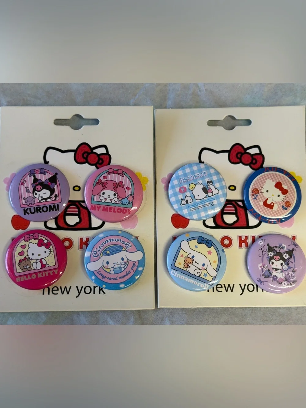 Sanrio Characters Pastel Character 2 - 4 pack of Pin Sets - Pink & Light Blue